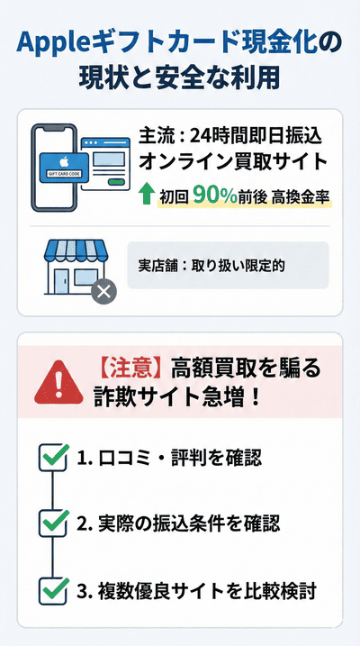 Appleギフトカードを高額・安全に現金化するポイント