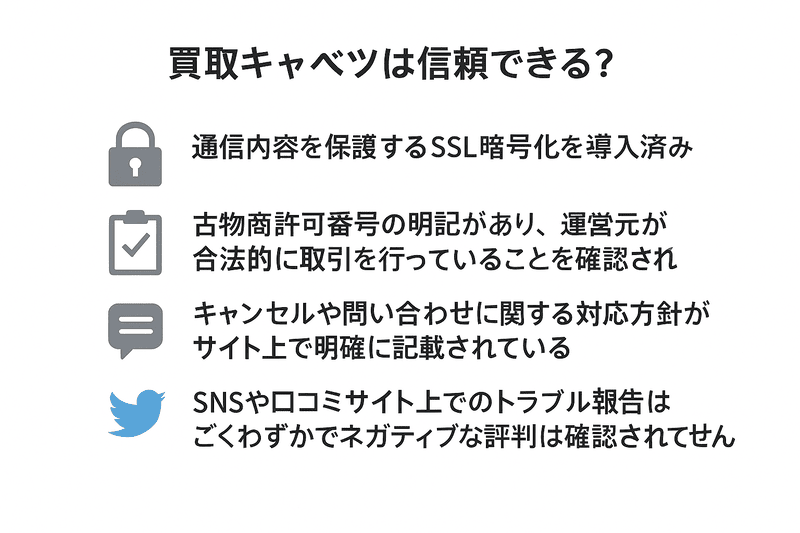 買取きゃべつは安全？信頼性を検証してみた