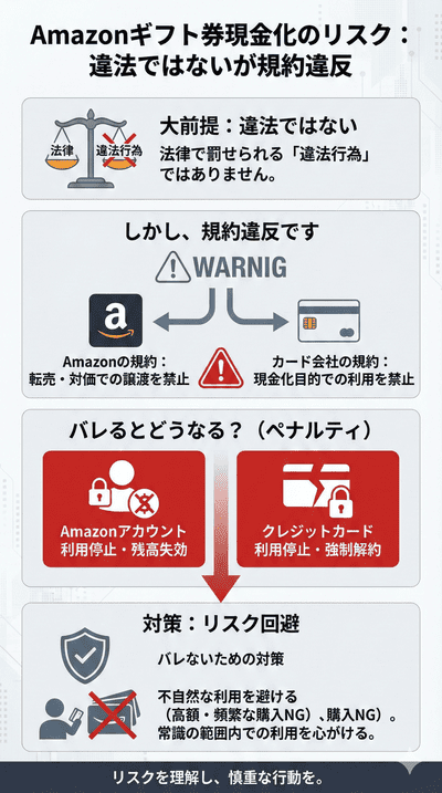 リスク1:違法ではないが、Amazonとカード会社の規約違反