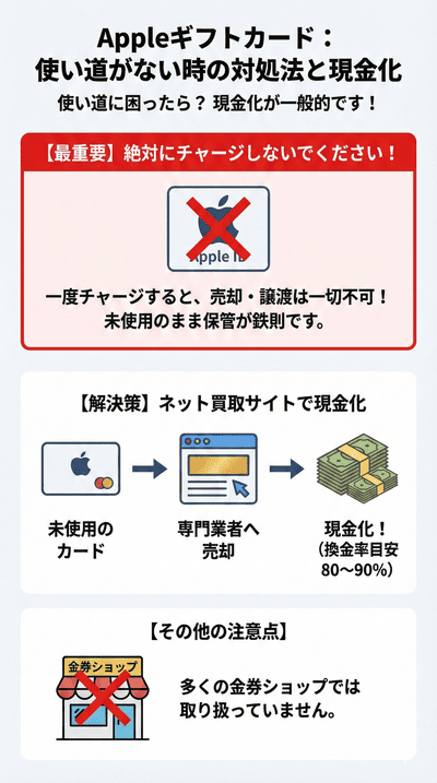 【解説】Appleギフトカードの使い道がない時の対処法と現金化